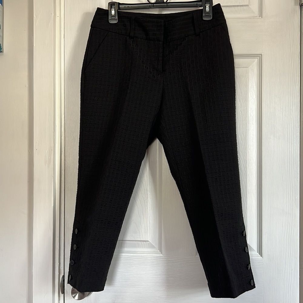 Dana Buchman Women Crop Pants Black Bohemian Rendezvous Size 6 NWT